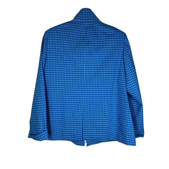 Nina Mclemore Full Zip Check Print  Jacket Womens Size XL Flip Cuff Old Money - Picture 9 of 9